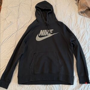 Nike Black Hoodie with Gray Logo